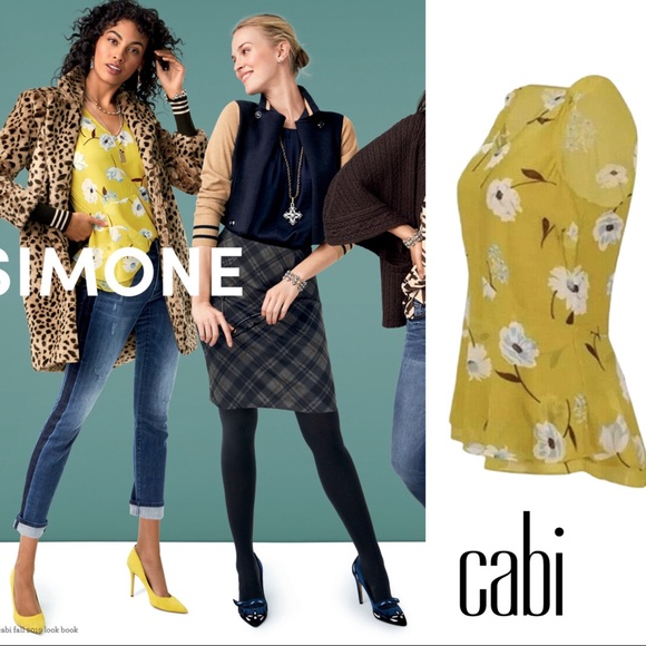 Cabi Yellow Floral Dazzle Blouse - Picture 1 of 12